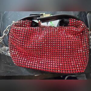 Caleea Red and Black Stones Women's Handbag